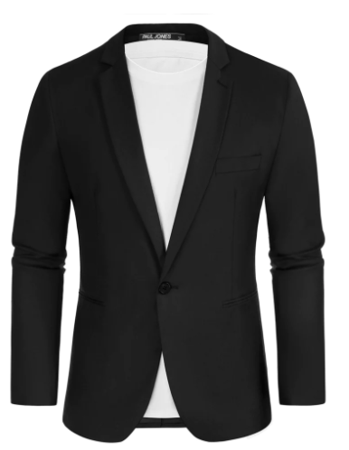Slim Fit One Button Blazer Jacket Casual Suit